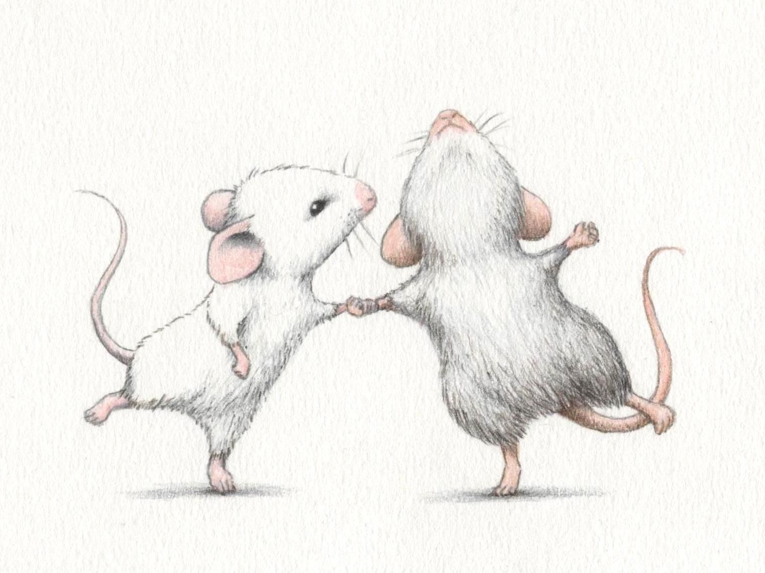 1521x1141 illustration, dancing, mouse, mice, couple, drawing, real fiesta - Mouse Animal Drawing
