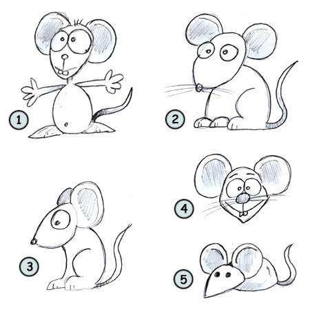 450x450 Drawing A Cartoon Mouse - Mouse Cartoon Drawing