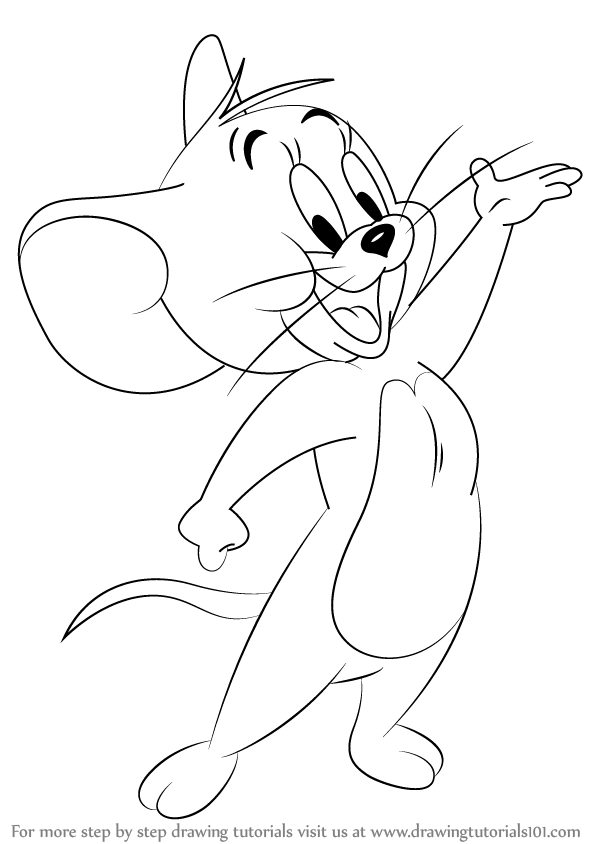 598x844 learn how to draw jerry the mouse - Mouse Drawing