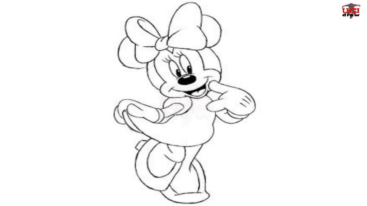 1280x720 How To Draw Minnie Mouse Step - Mouse Drawing Easy