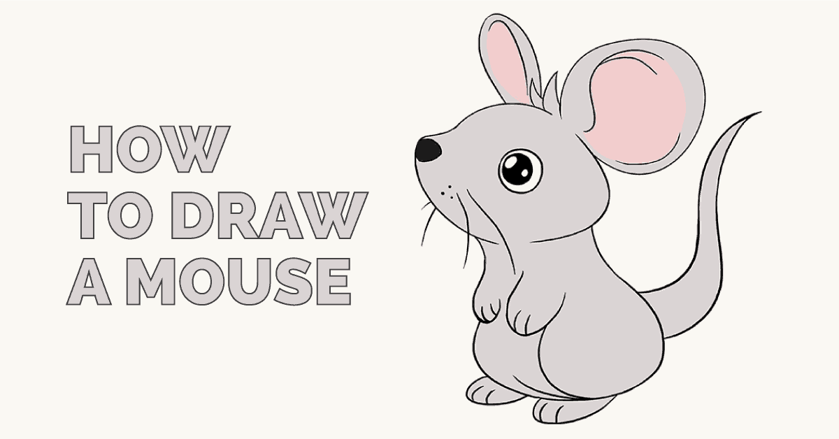 1200x628 How To Draw A Mouse Step - Mouse Drawing Easy