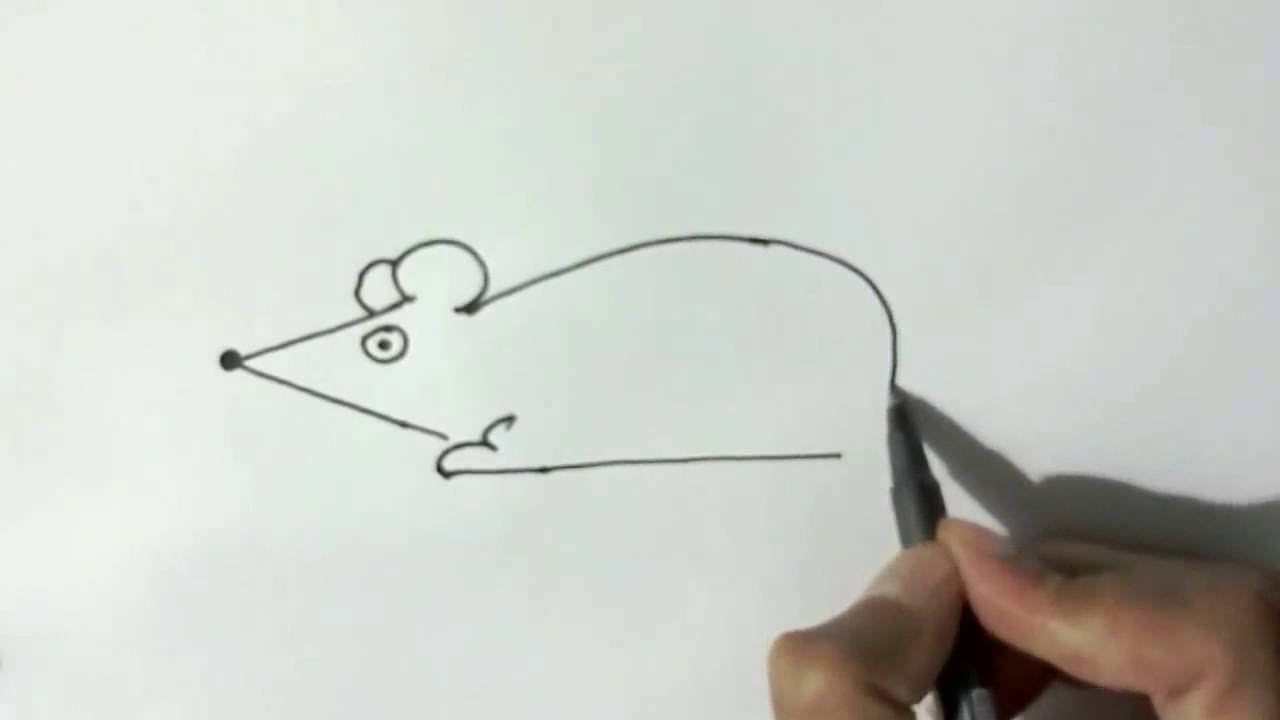 1280x720 How To Draw A Cartoon Mouse - Mouse Drawing Easy