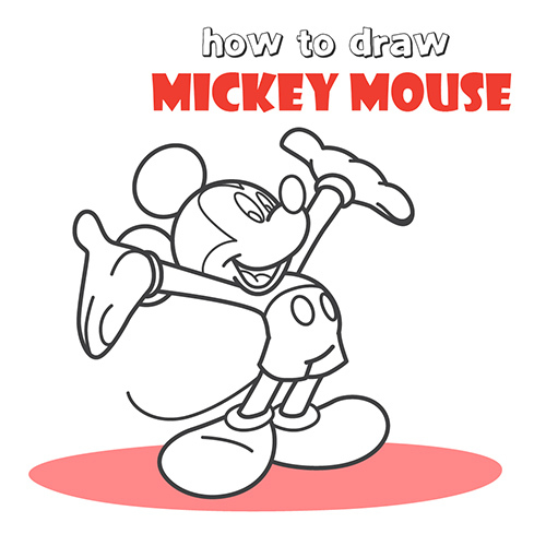 500x500 How To Draw How To Draw Mickey Mouse Easy - Mouse Drawing Easy