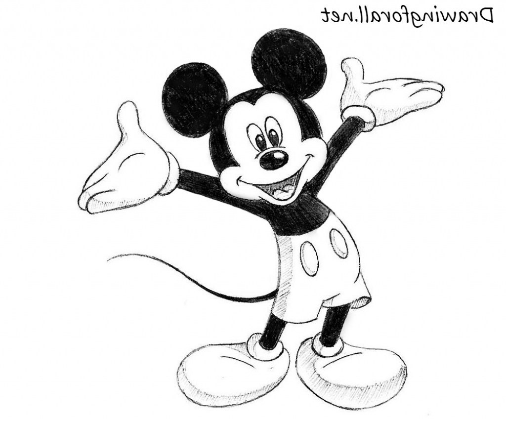 1024x852 easy drawing for mouse how to draw a cartoon mouse from numbers - Mouse Drawing Easy