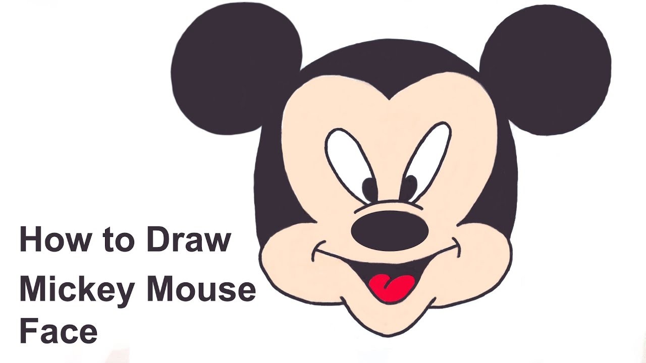 1280x720 How To Draw Mickey Mouse Face - Mouse Face Drawing