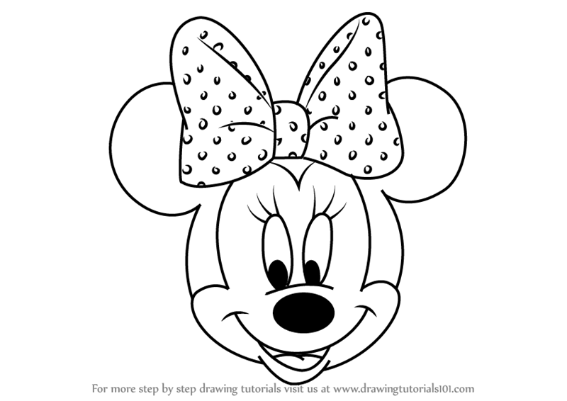800x566 Learn How To Draw Minnie Mouse Face From Mickey Mouse Clubhouse - Mouse Face Drawing