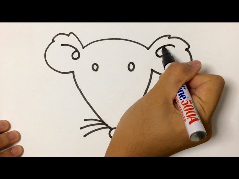 480x360 simple lesson how to draw animal mouse face using marker pen - Mouse Face Drawing