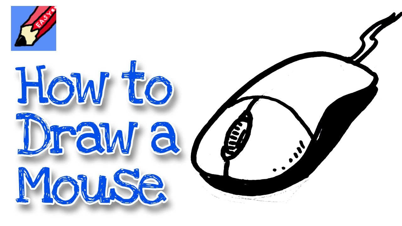 1280x720 How To Draw A Computer Mouse Real Easy For Kids And Beginners - Mouse Line Drawing