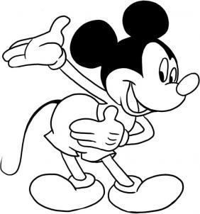 282x302 How To Draw How To Draw Mickey Mouse - Mouse Line Drawing