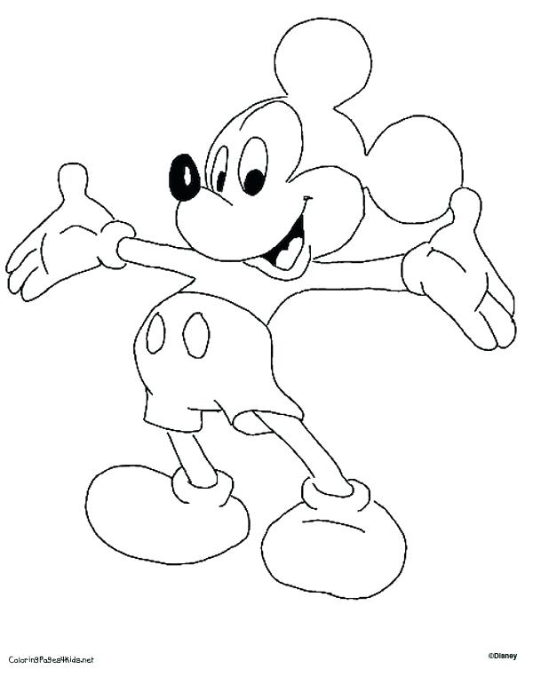 600x762 Mickey Mouse Outline Mickey Mouse Outline Drawing At Free - Mouse Outline Drawing