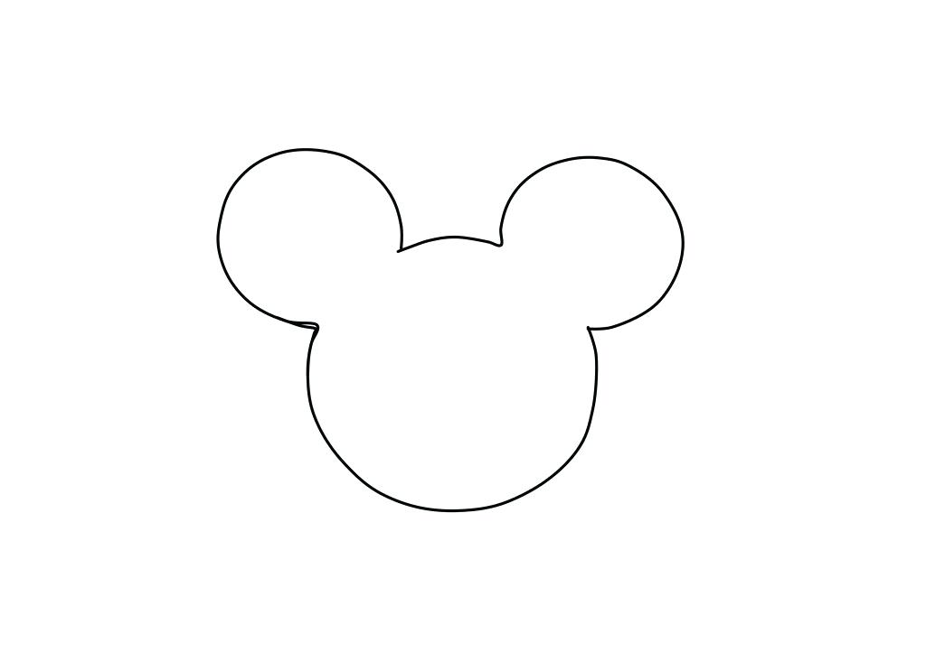 1024x723 Outline Of Mickey Mouse Mickey Mouse Plush Template - Mouse Outline Drawing