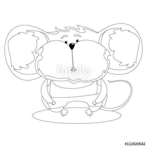 500x500 serious mouse in clothes cartoon character outline drawing - Mouse Outline Drawing
