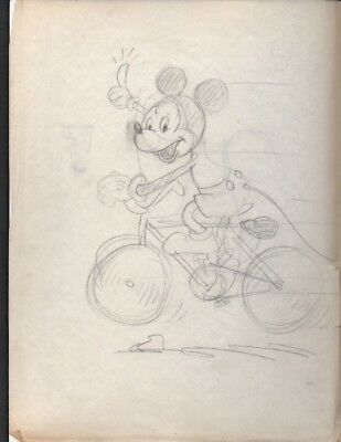 309x400 original vintage mickey mouse pencil drawing floyd gottfredson era - Mouse Pencil Drawing
