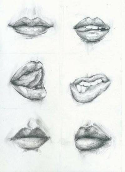 400x552 How To Draw Lips Tumblr - Mouth Drawing