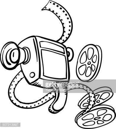 393x436 whiteboard drawing retro movie camera premium clipart - Movie Camera Drawing