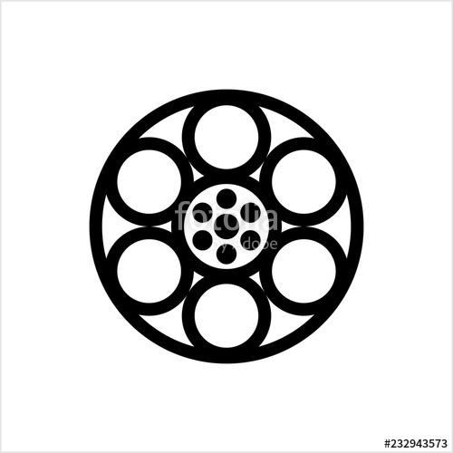 500x500 film reel icon, cinema movie reel icon stock image and royalty - Movie Reel Drawing