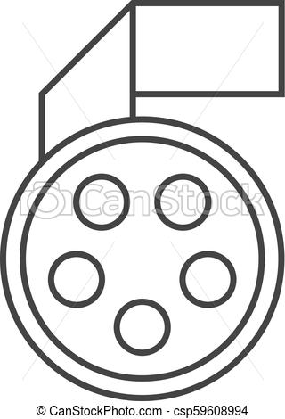 320x470 Outline Icon - Movie Reel Drawing