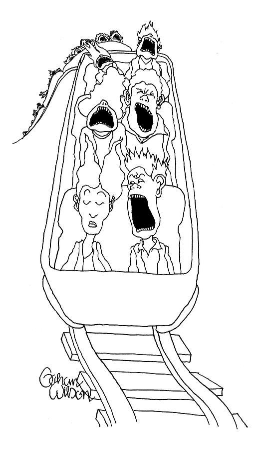 521x900 a man in the front row of a moving roller coaster drawing - Moving Drawing