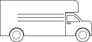 300x137 Truck Clipart Image - Moving Truck Drawing