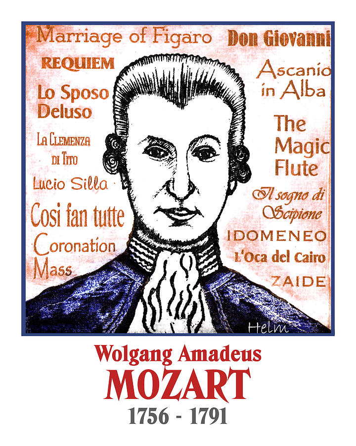 720x900 Mozart Drawing - Mozart Drawing