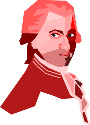 361x500 Portrait Of Mozart Vector Drawing - Mozart Drawing