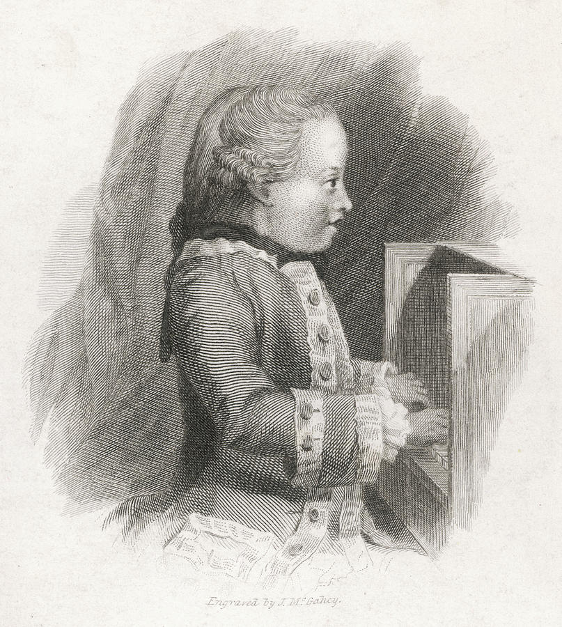 807x900 Wolfgang Amadeus Mozart At The Age Drawing - Mozart Drawing