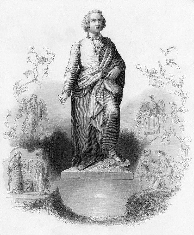 745x900 Wolfgang Amadeus Mozart Drawing - Mozart Drawing