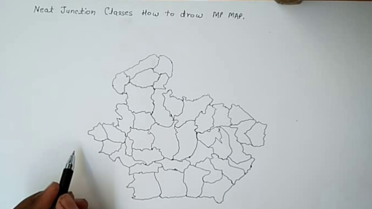 1280x720 How To Draw Madhya Pradesh Map - Mp Drawing