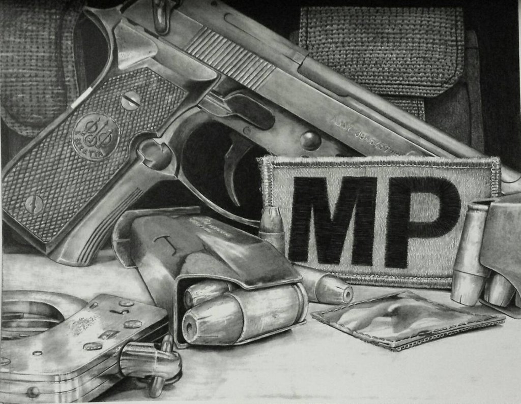 1024x795 Military Police David Geig Art - Mp Drawing