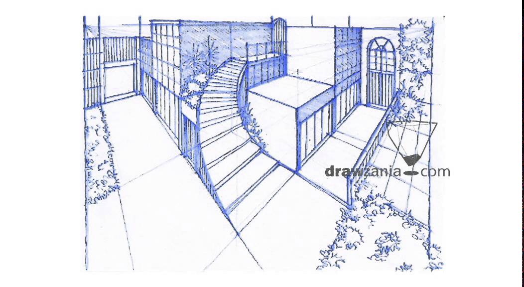 1052x576 Perspective Drawing Draw A Street Mp - Mp Drawing