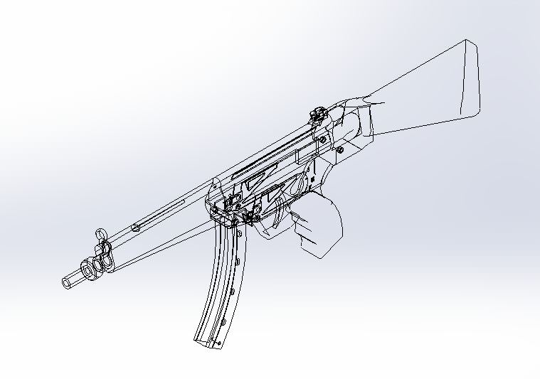 759x533 submachine rifle gun model cgtrader - Mp5 Drawing
