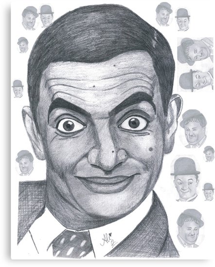 442x550 mr bean canvas print - Mr Bean Drawing