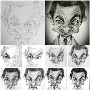 375x375 caricature of mr bean drawing - Mr Bean Drawing