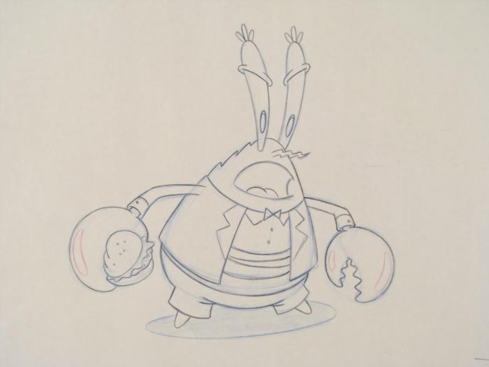 700x525 Mr Krabs Suit Original Spongebob Drawing Art Animation - Mr Krabs Drawing