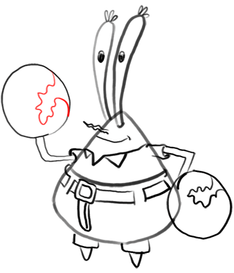 338x394 Step - Mr Krabs Drawing