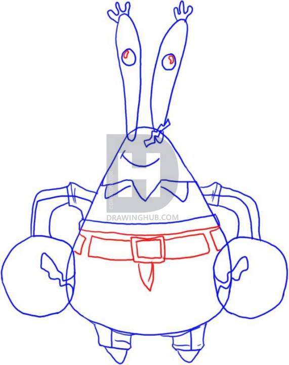 571x720 How To Draw Mr Krabs, Step - Mr Krabs Drawing