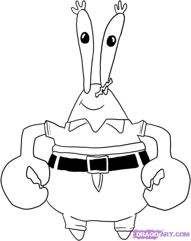 640x807 How To Draw Mr Krabs, Step - Mr Krabs Drawing