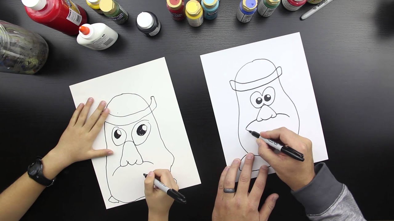 1280x720 How To Draw Mr Potato Head - Mr Potato Head Drawing