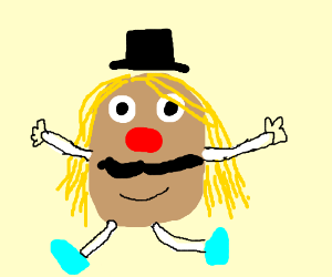 300x250 Mr Potato Head With Long Hair Drawing - Mr Potato Head Drawing