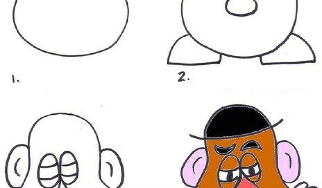 1024x600 Easy Drawings Lessons Lesson Drawing Mr Potato Head Rocks - Mr Potato Head Drawing