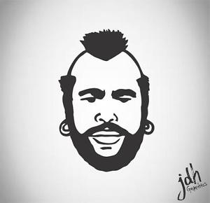 300x290 mr t vinyl decal sticker car truck funny gold a team van pitty - Mr T Drawing
