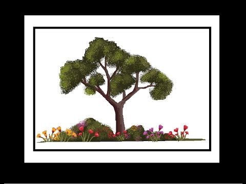 480x360 Ms Paint Tutorial Easy Method Of Painting Tree And Flowers - Ms Paint Drawing Ideas