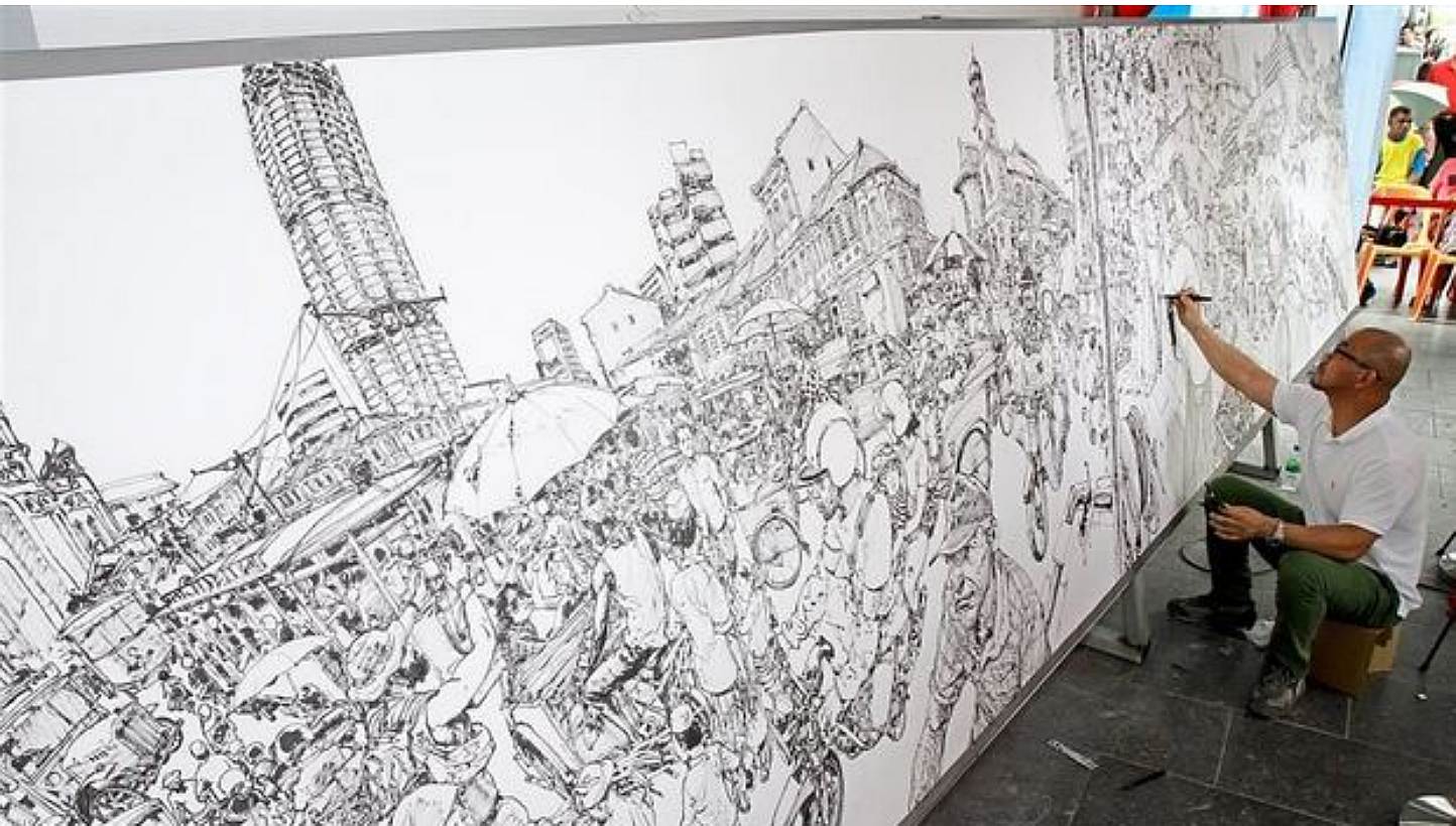 1444x820 Korean Artist Eyeing World Record With Longest Drawing Of Penang - Msn Drawing