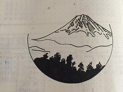 400x300 mt fuji drawing - Mt Fuji Drawing