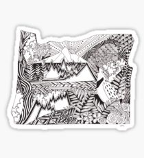 210x230 mt hood drawing stickers redbubble - Mt Hood Drawing