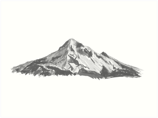 549x413 Mt Hood Art Prints - Mt Hood Drawing