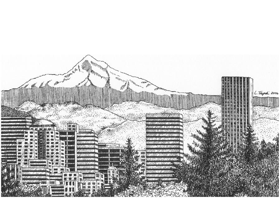 900x637 Portland Mt Hood Drawing - Mt Hood Drawing