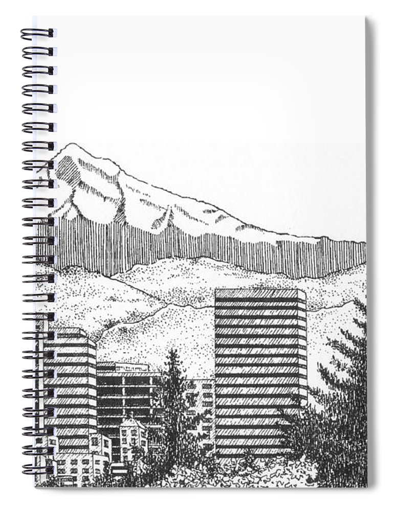 770x1000 Portland Mt Hood Spiral Notebook For Sale - Mt Hood Drawing