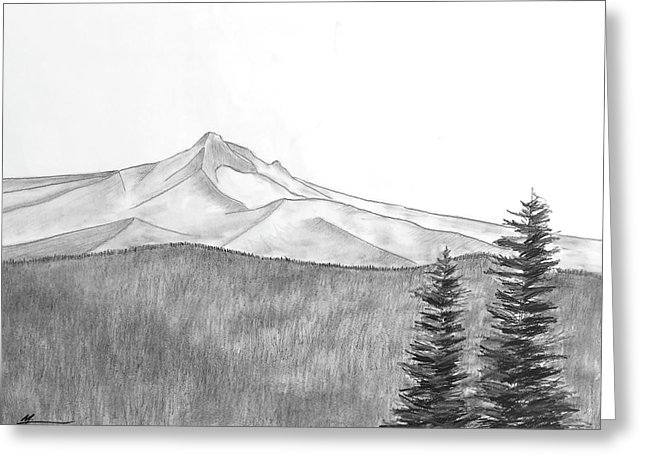 646x470 Quiet - Mt Hood Drawing