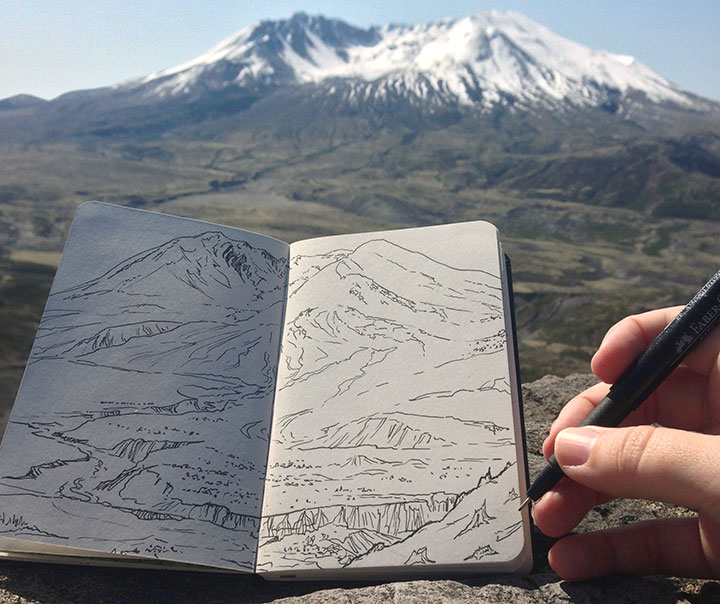720x604 mt rainier chandler o'leary - Mt Rainier Drawing